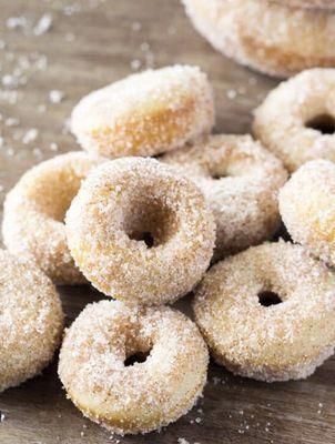 Cinnamon and Sugar mini donuts, always served hot!