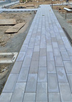 Commercial building pathway install