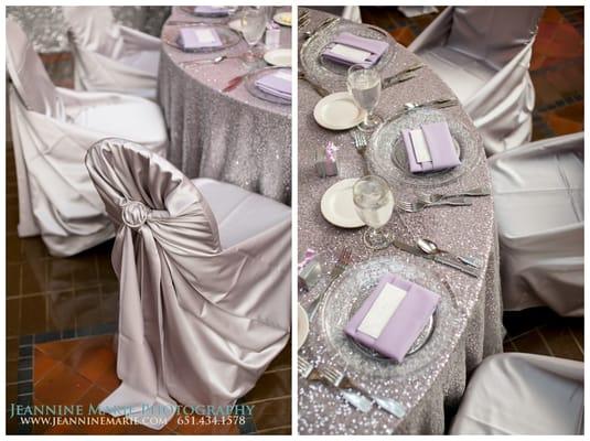 Table and chair linen rentals for wedding
 http://www.jeanninemarie.com/