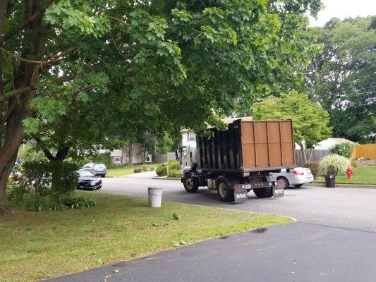 Delivery truck is quite 'tall'. Our large tree is not large enough to accommodate the height.