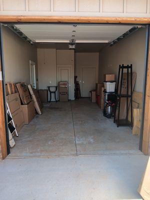 When we unload we try to organize the garage so that you can still park your vehicle inside garage