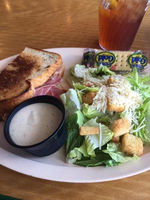 Deal for lunch 1/2 Ruben sandwich with side Caesar salad!!$6.99