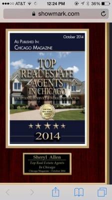 Recognized in the Top Real Estate Agents in Chicago Magazine.