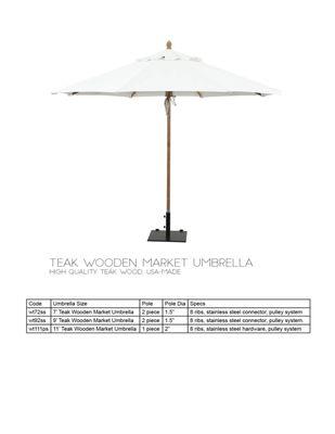 Teak Wooden Market Umbrella