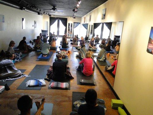 Our discussion after an amazing yoga nidra meditation session