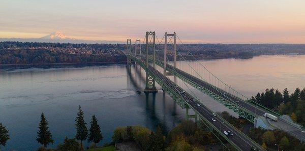 Tacoma Narrows bridge in Washington State. Hawkins Poe has 2 locations- Gig Harbor and University Place.