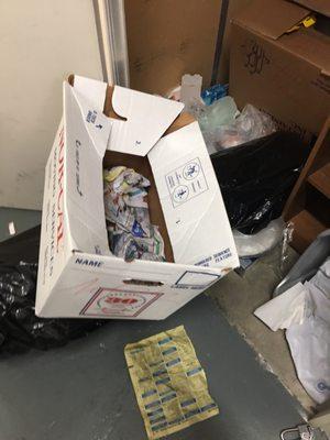 Box left after all content was stolen