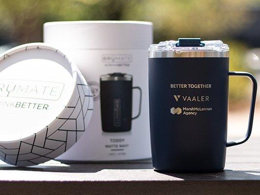 New partnership kit we created for MarshMcLennan Agency featuring Brümate drinkware.