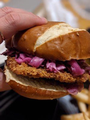 Schnitzel Sandwich close up