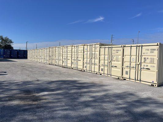 20' and 40' shipping containers with 50' paved isles for all your drive up self storage needs