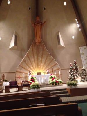 Neat decoration at St Francis of Assisi Church during Christmas season.