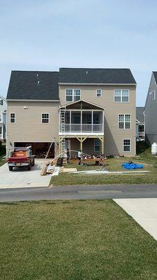 Screened Porch with future underneath patio in progress.