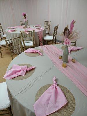 Boho Shabby Chic baby or bridal shower themed decor.