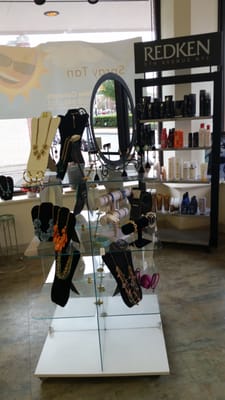 Not only great hair cuts, amazing service but you can also buy professional hair products, jewelry and bags.