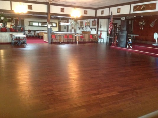 Bar area, nice wooden dance floor