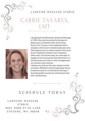 Carrie Tavares is one of our amazing therapists!