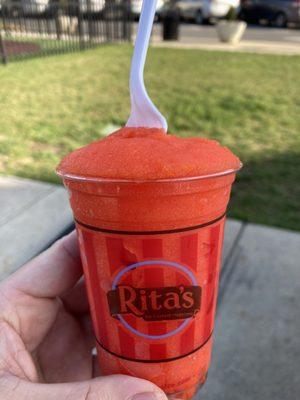 Small blood orange Italian ice