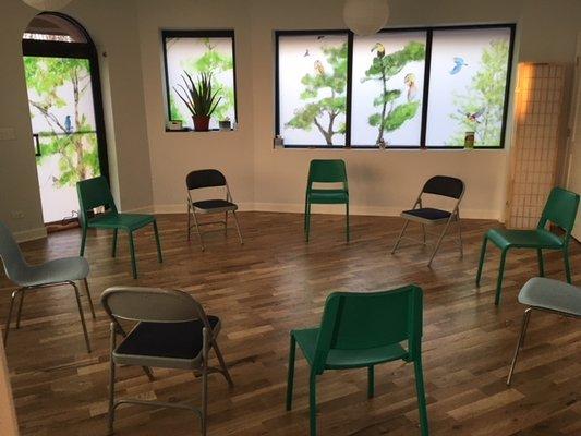 community room, small group classes and workshops