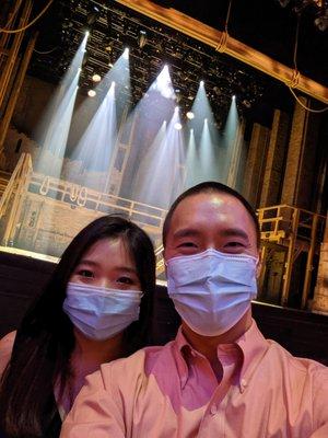 Selfie up close to the stage. Masks were required at the performance and everyone I saw complied.