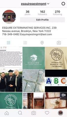 Add us on Instagram to follow us daily! @esquirepestmgmt