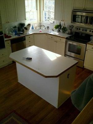 Kitchen Remodel island before