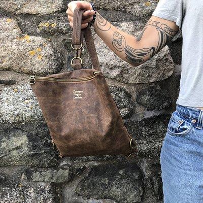 Brown Distressed Faux leather