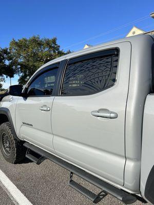 Tinted front windows. They also offer vinyl installation but I did mine myself.