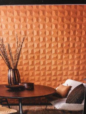 This wallpaper is from arte from their spectra collection- it's beautifully sculpted and has some acoustical value