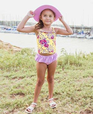 Knot tankini for toddlers and little girls. Up to size 4T.