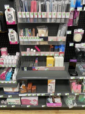 Several products missing on the shelves