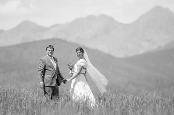 Vail Colorado and couple at their wedding.