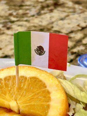 Cute Mexican flags they put on food plates!