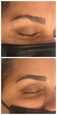 Microblading before and after.