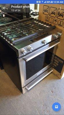 KitchenAid  5 burner convection oven stainless steel stove