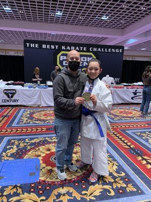 Charisma taking 1st place in Kata at her first US OPEN tournament.