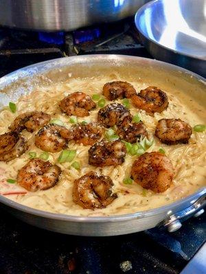 Blackened Shrimp Fettuccine