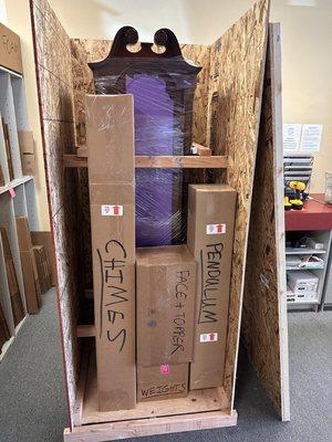 Grandfather clock shipped to Hawaii