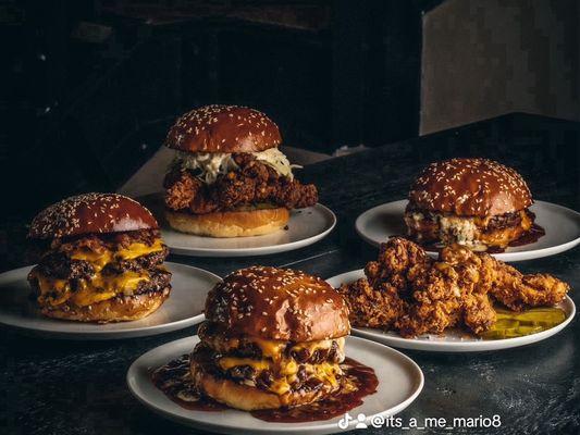 Burgers, Chicken Sandwich, Chicken Tenders, Crispy Chicken Wings