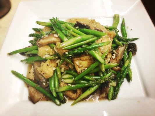 Asparagus shiitake with tofu