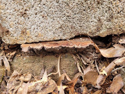 Neighbors retaining wall repair photo closeup 2