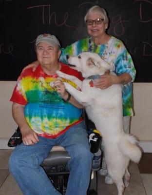 Owner's Steve and Susanne Chastain with one of our house dogs, Nova.