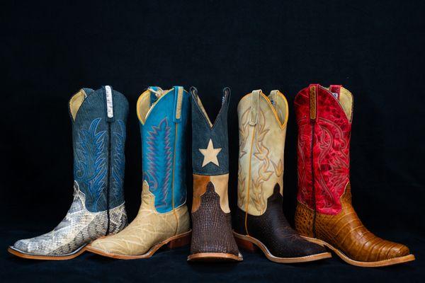 Some of our one-of-a-kind Anderson Bean X Y-Bell exclusive exotic boots!