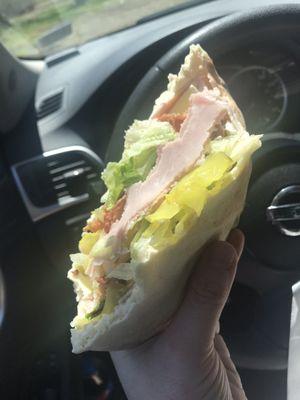 Ham dagwood sandwich