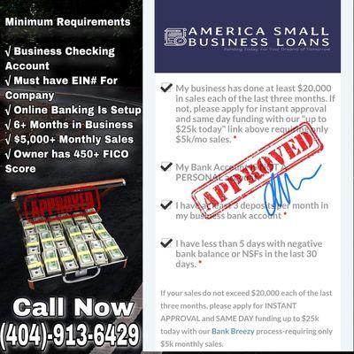 America Small Business Loan ATL