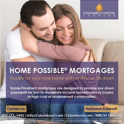 Designed to provide low down payments for low- to moderate-income homebuyers or buyers in high-cost or underserved communities. Call today!