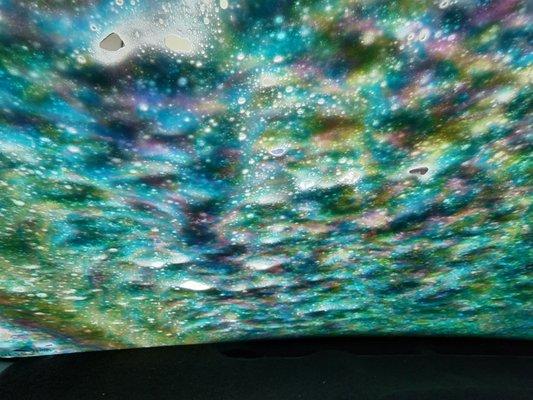 Tricolor foam soap. Looks psychedelic.