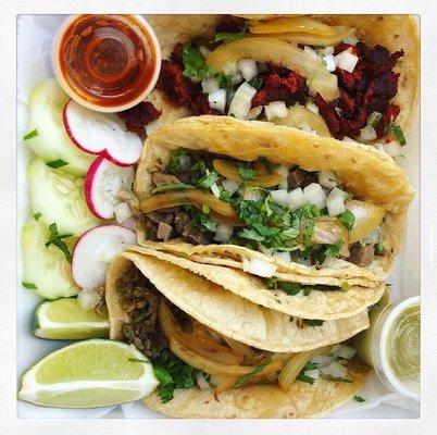 $2.50 a taco // chorizo, lengua & azada