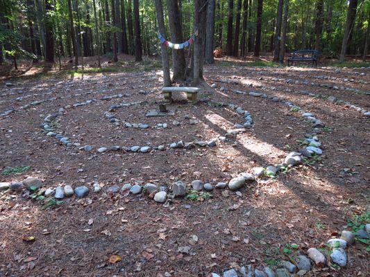 Our Outdoor Sacred Spaces features a stone labyrinth open to the public dawn to dusk.