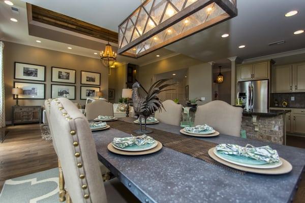 The open concept dining room, of the Miner Model in Forest Hills in Liberty Park Vestavia,AL.