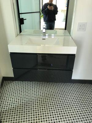 Bathroom Floor - Mosiac Tile Installation